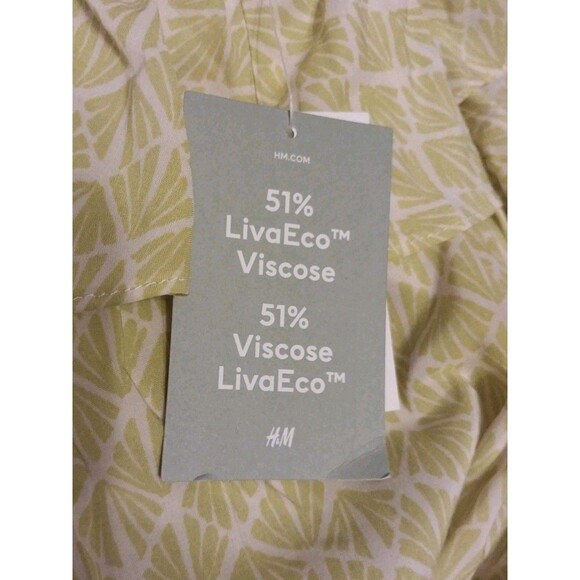 H&M Flounce Trim Sundress Sz L Vibrant Bright Yellow Beachy Boho Cottagecore NWT - Picture 6 of 9